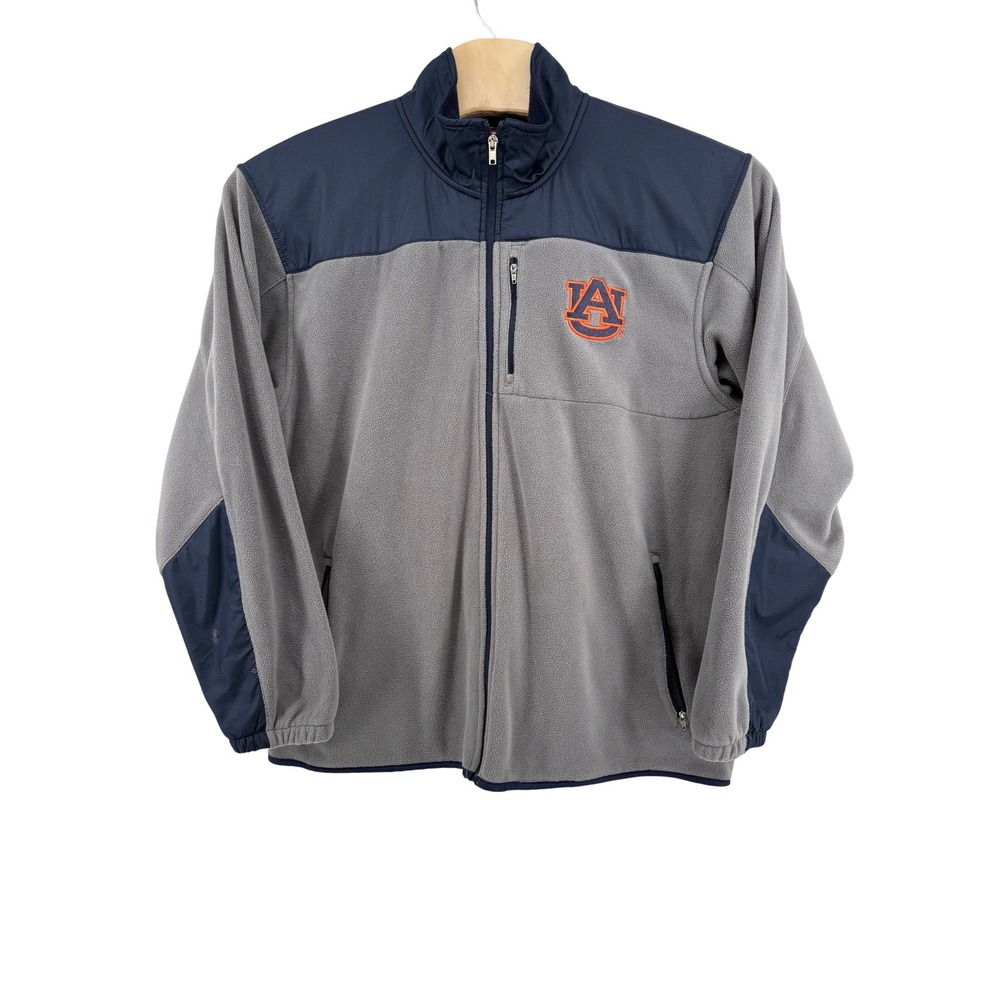 Mens Genuine Stuff Auburn Tigers Full Zip Fleece Jacket Gray Navy XL‎